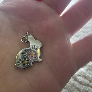 Silver Bunny Charm with Multicolor Accents James Avery Sterling Silver